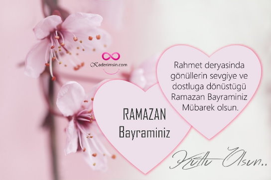 Hat yazılı “Ramazan Bayramınız mübarek olsun” kartı